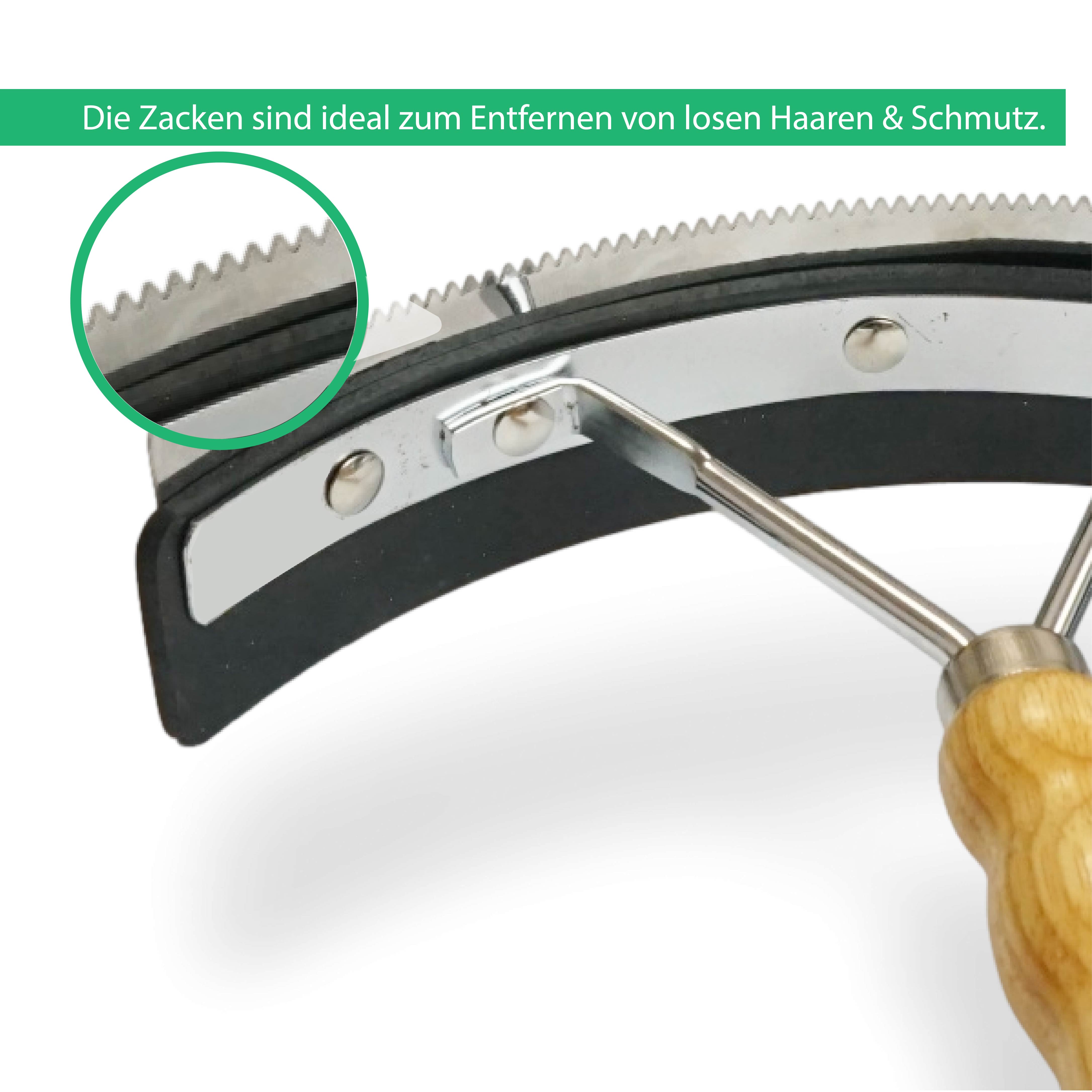 Schweissmesser für Pferde mit Holzgriff